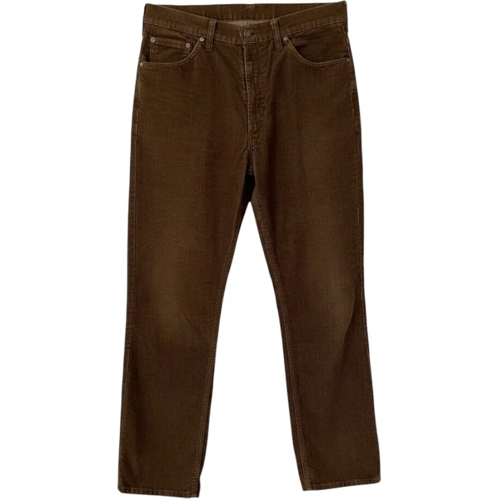 Levi's 519 Corduroy Pants Mens 34x33 Brown Vintage Slim Straight Trousers